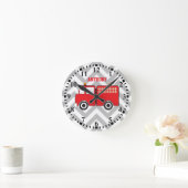 Personalized Red Fire Truck Runde Wanduhr (Zuhause)