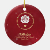 Personalized Red & Gold Romance Valentine's Keramik Ornament (Hinten)