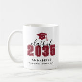 Personalized Red Graduation Kaffeetasse (Links)
