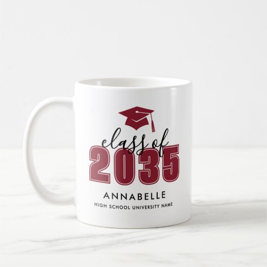 Personalized Red Graduation Kaffeetasse (Links)