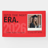 Personalized Red Graduation Photo Banner 2026 (Horizontal)