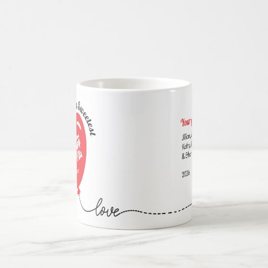 Personalized Red Heart Balloon with Chinese word Kaffeetasse (Mittel)