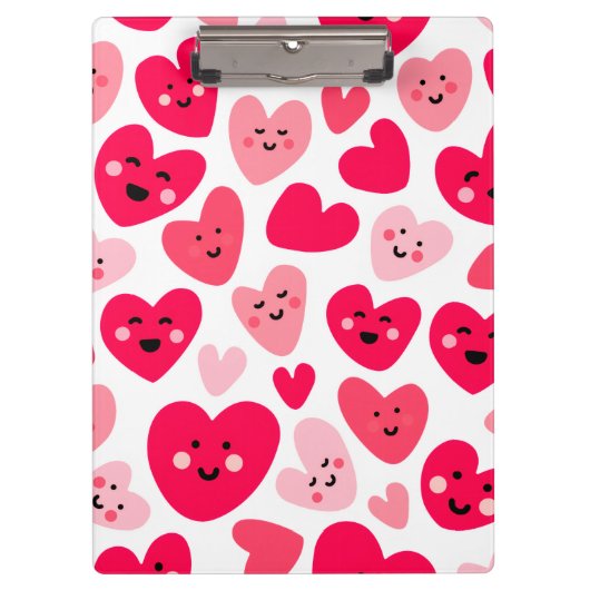 Personalized Red Heart Happy Valentine’s Day Lover Klemmbrett (Vorderseite)