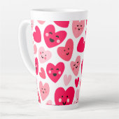 Personalized Red Heart Happy Valentine’s Day Lover Milchtasse (Linke Ecke)