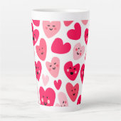 Personalized Red Heart Happy Valentine’s Day Lover Milchtasse (Vorderseite)