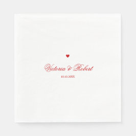 Personalized Red Heart Serviette