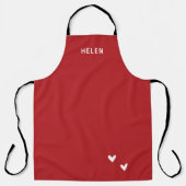 Personalized Red Kitchen Apron - Modern  Schürze (Vorderseite)