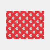 Personalized Red Love Heart Name Blanket Fleecedecke (Vorderseite (Horizontal))