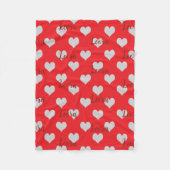 Personalized Red Love Heart Name Blanket Fleecedecke (Vorderseite)