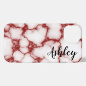 Personalized red marbled - iPhone hülle (Rückseite (Horizontal))