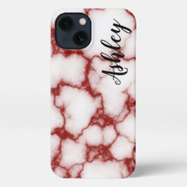 Personalized red marbled - iPhone 13 hülle
