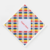 Personalized Red Name Chad Flag Tiled Serviette (Ecke)