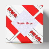Personalized Red Name Polska Flag Tiled Heart Geschenkschachtel (Oben)
