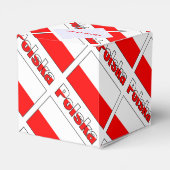 Personalized Red Name Polska Flag Tiled Heart Geschenkschachtel (Rückseite)