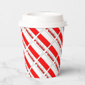 Personalized Red Name Polska Flag Tiled Party Pappbecher (Rückseite)