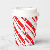 Personalized Red Name Polska Flag Tiled Party Pappbecher (Rechts)