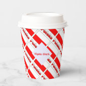 Personalized Red Name Polska Flag Tiled Party Pappbecher (Vorderseite)