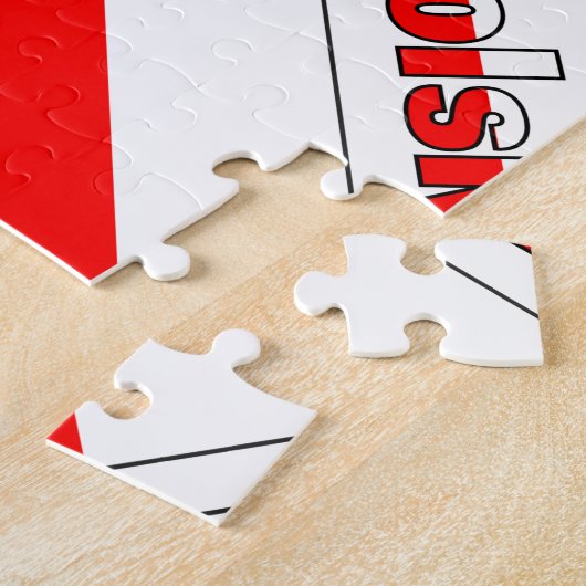 Personalized Red Name Polska Flag Tiled Puzzle (Seite)