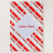 Personalized Red Name Polska Flag Tiled Puzzle (Vertikal)