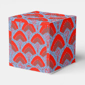 Personalized Red Peacock Feather Favor Box Geschenkschachtel (Rückseite)