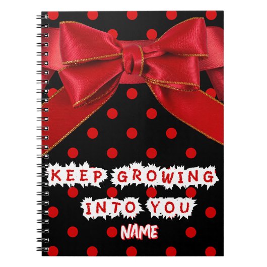 Personalized Red Polka Dot Motivational Notizblock (Vorderseite)