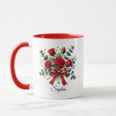 Personalized Red Rose Name Mug Gift Tasse (Links)