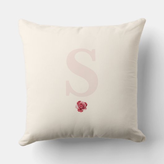 Personalized Red Rose Throw Pillow Elegant Kissen (Rückseite)