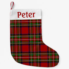 Personalized Red Tartan Christmas Stocking  Kleiner Weihnachtsstrumpf
