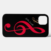 personalized red treble clef music Case-Mate iPhone hülle (Rückseite (Horizontal))