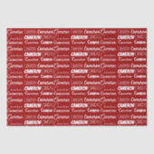 Personalized Red Typography Name Collage Christmas Seidenpapier (Vorderseite)