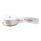 Personalized Red White Merry Christmas Script Satinband (Spule)