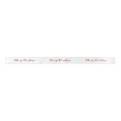 Personalized Red White Merry Christmas Script Satinband (Vorderseite)