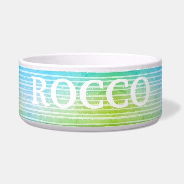 Personalized refreshing blue green Pet Bowl Napf (Vorderseite)