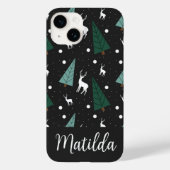 Personalized Reindeer and Christmas trees Case-Mate iPhone Hülle (Rückseite)