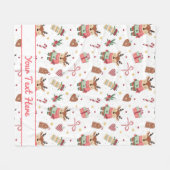 Personalized Reindeer Christmas Fleece Blanket (Vorderseite (Horizontal))