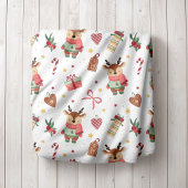 Personalized Reindeer Christmas Fleece Blanket
