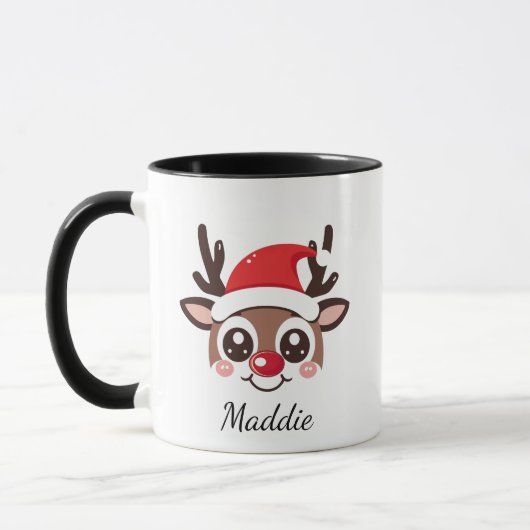 Personalized Reindeer Mug – Custom Christmas Gift Tasse (Links)
