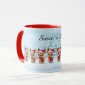 Personalized Reindeer Mug, Cute Christmas Gift, Cu Tasse (Vorderseite Links)
