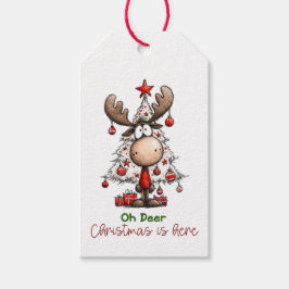 Personalized Reindeer “Oh Deer Christmas Is Here” Geschenkanhänger