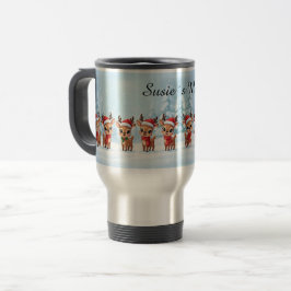 Personalized Reindeer Travel Mug, Custom Name, Chr Reisebecher