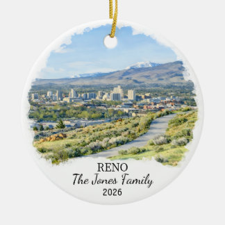 Personalized Reno Ornament, Custom Nevada State Keramik Ornament