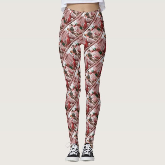 Personalized Repeating Photo Custom Leggings (Vorderseite)