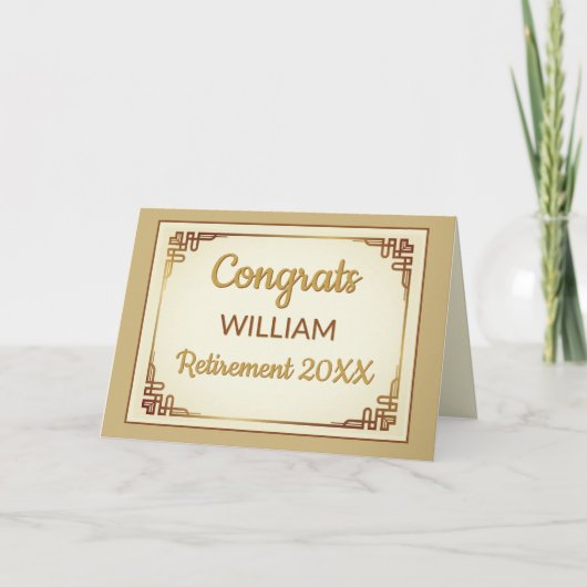  Personalized Retirement Congrats Card Dankeskarte (Vorderseite)
