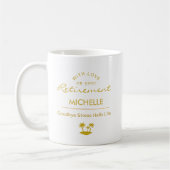Personalized Retirement Goodbye Stress Hello Life Kaffeetasse (Links)