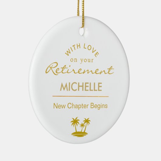 Personalized Retirement New Chapter Begins Keramik Ornament (Rechts)