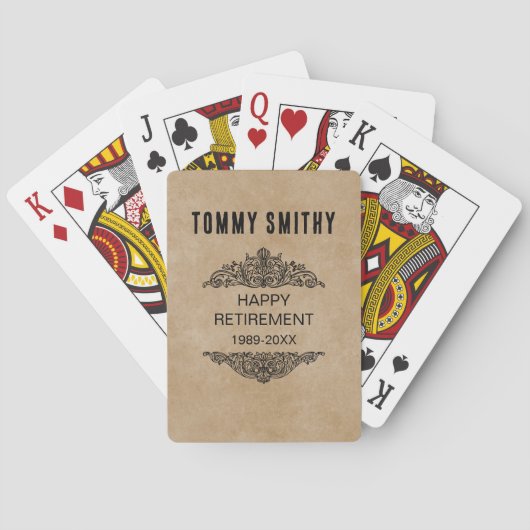Personalized Retirement Playing Cards – Milestone Spielkarten (Rückseite)