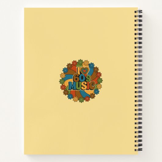 Personalized Retro 60s Music Inspired Design Notizblock (Rückseite)
