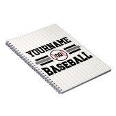 Personalized Retro Baseball Player NAME Team Notizblock (Rechte Seite)