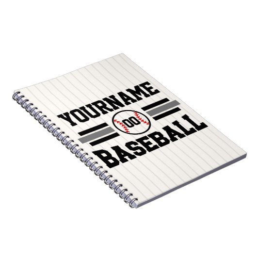 Personalized Retro Baseball Player NAME Team Notizblock (Rechte Seite)