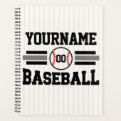 Personalized Retro Baseball Player NAME Team Planer (Vorderseite)